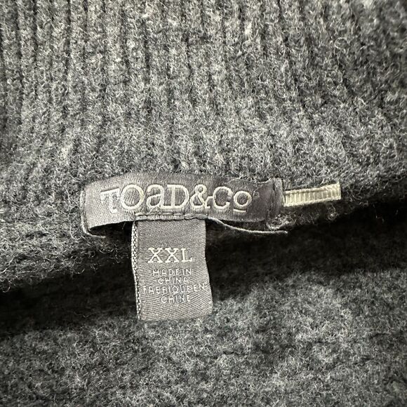 Toad & Co 1/4 Zip Sweater Women XXL Grey 100% Non Mulesed Lambswool - Picture 2 of 7